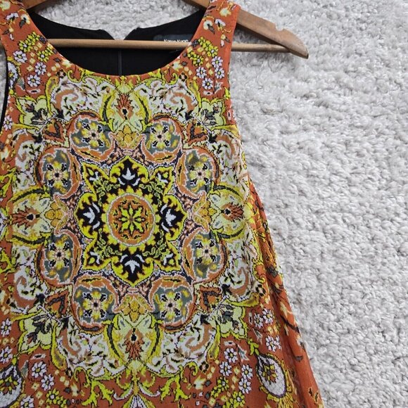 Karen‎ Kane High Low Dress S Boho Kaleidoscope Print Festival Fairycore Flowy - Picture 3 of 14